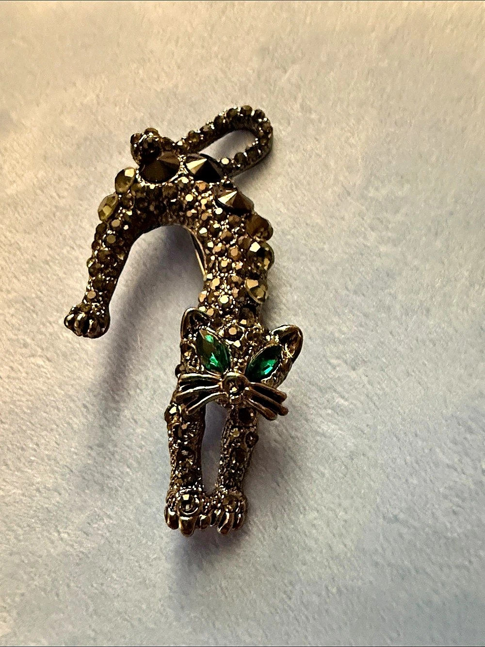 Cat Brooch ✨ Pendant Gold & Green